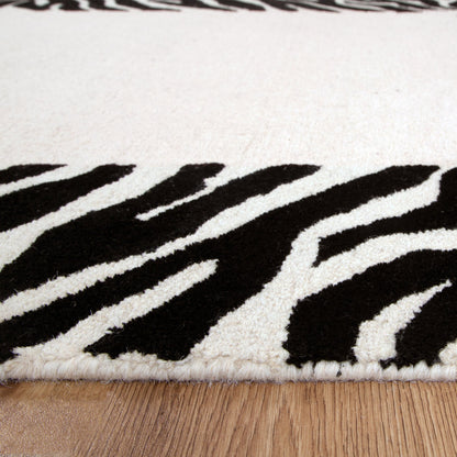 Frayla Zanzibar Black & White Wool Rug