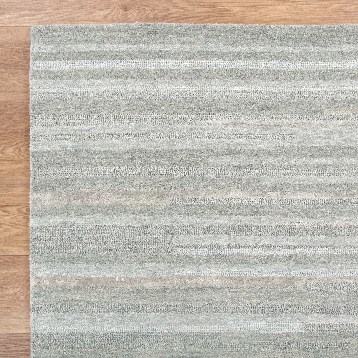 Frayla Linear Light Ash Wool Rug