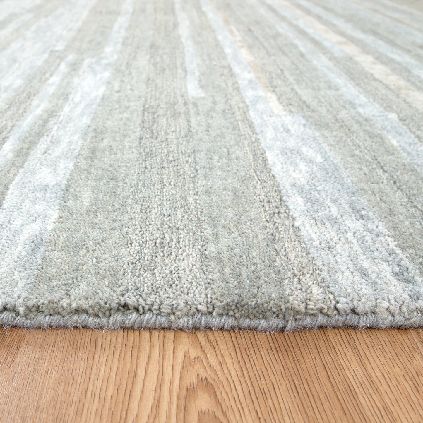 Frayla Linear Light Ash Wool Rug