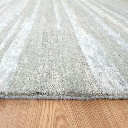 Frayla Linear Light Ash Wool Rug