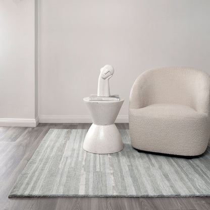 Frayla Linear Light Ash Wool Rug