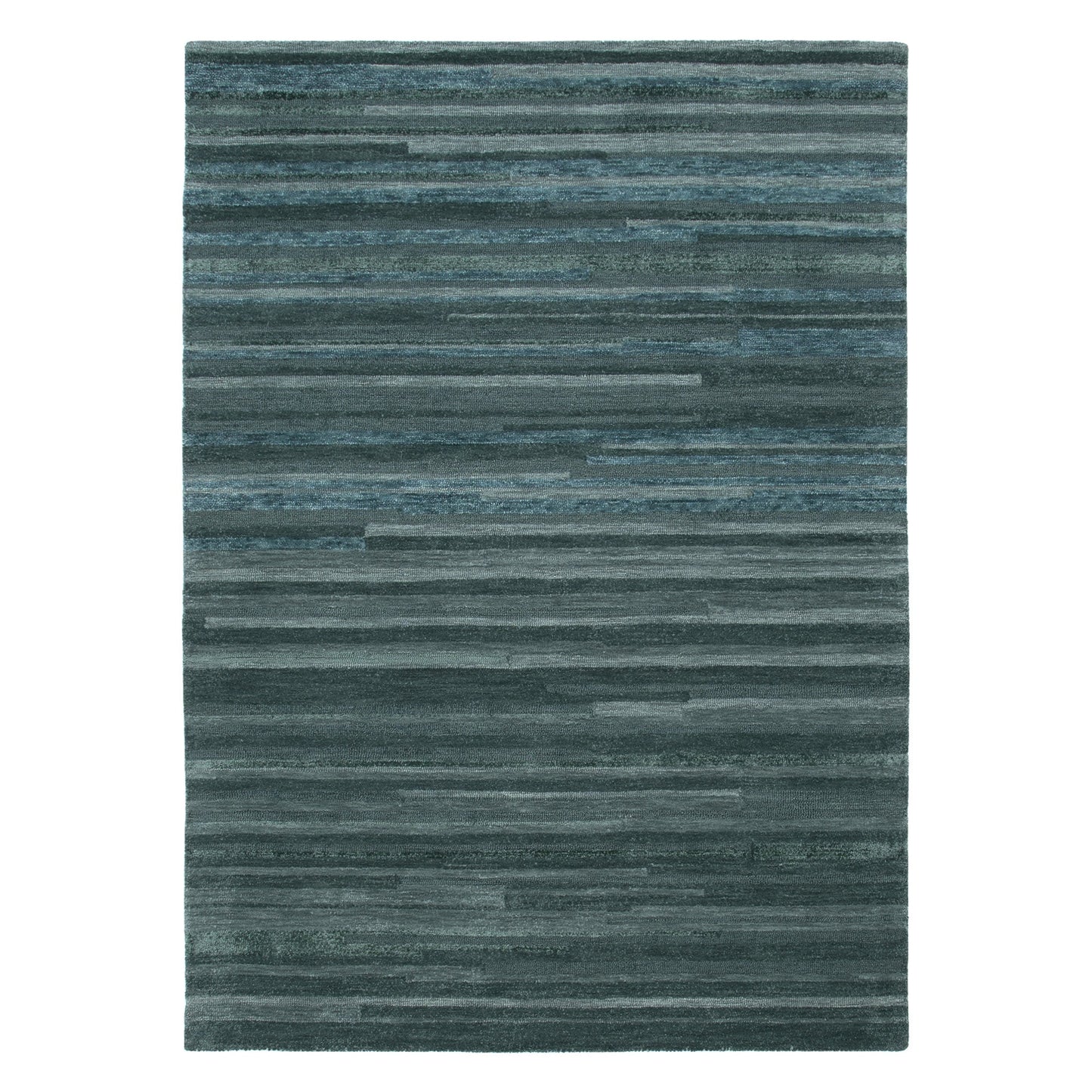 Frayla Linear Teal Wool Rug