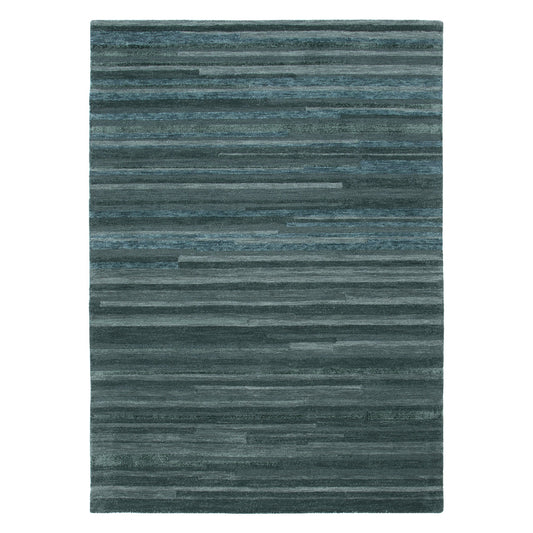Frayla Linear Teal Wool Rug