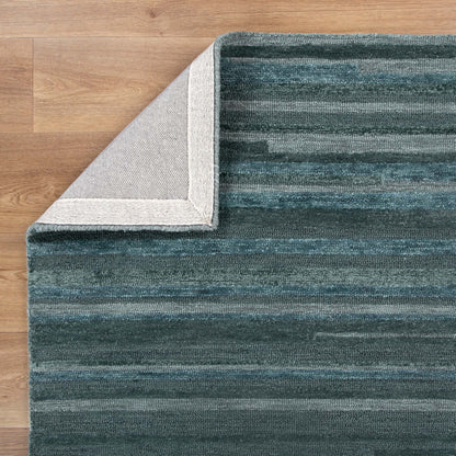 Frayla Linear Teal Wool Rug