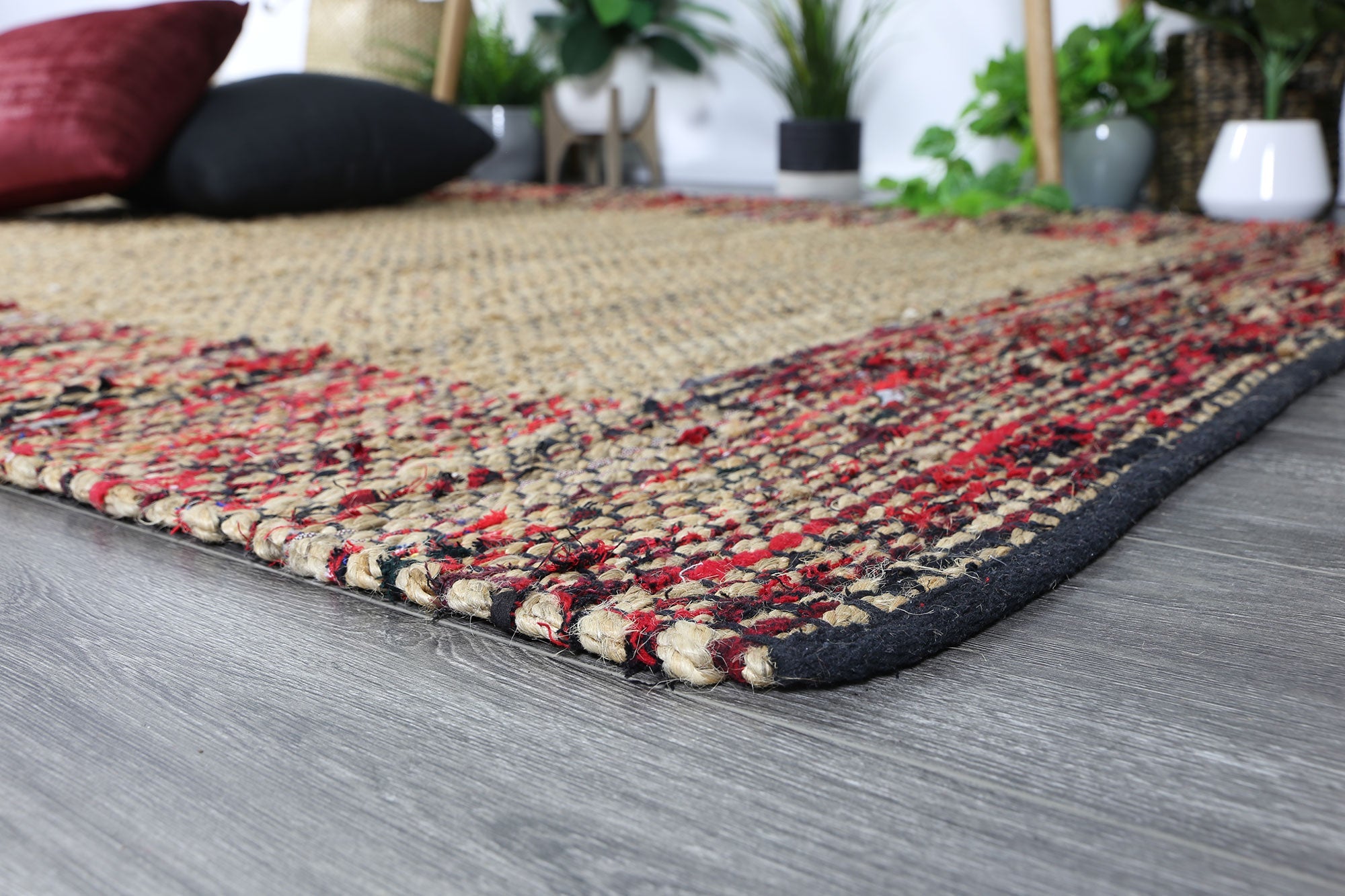 Nerida Multi Colour Boarder Jute Rug