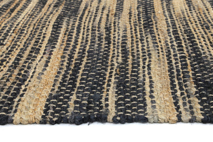 Earthen Grey Stipe Natural Jute Rug