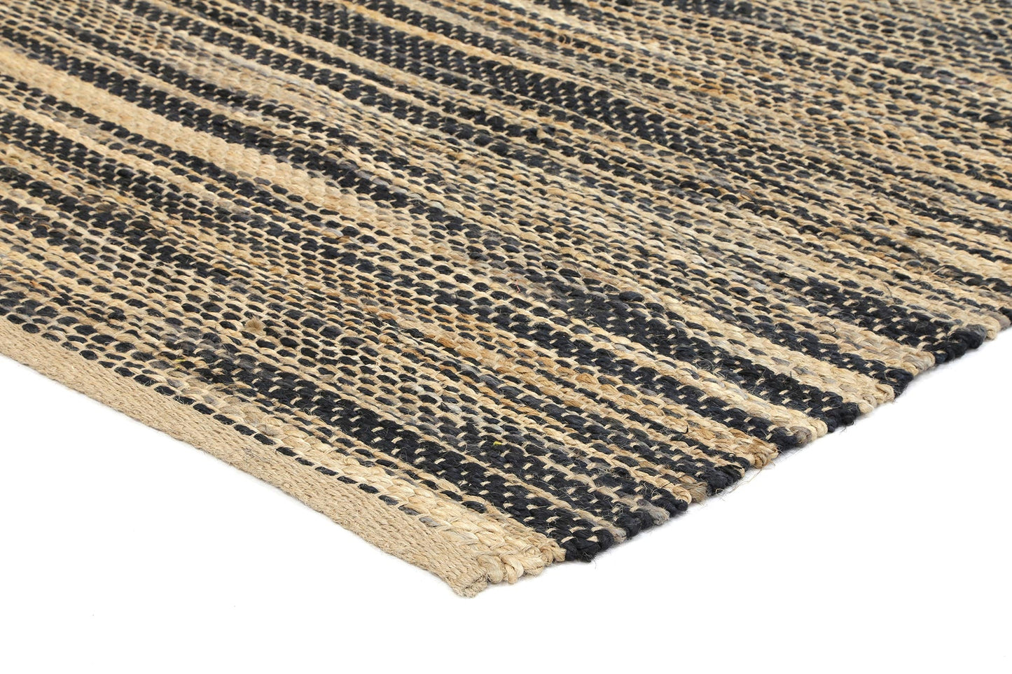 Earthen Grey Stipe Natural Jute Rug