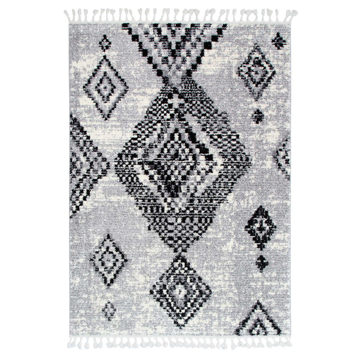 Quarry  Slate Aztec Grey Geometric Rug