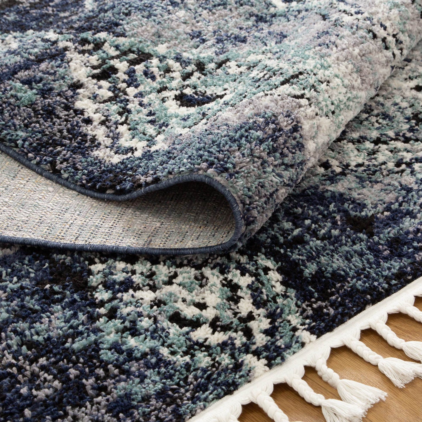 Quarry  Slate Incan Blue Geometric Rug