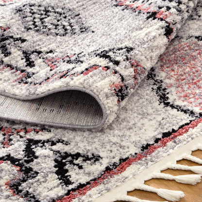 Quarry  Slate Tocapus Blush Geometric Rug