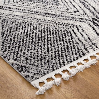 Quarry  Slate Harlequin Black & White Geometric Rug