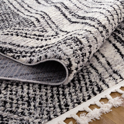 Quarry  Slate Harlequin Black & White Geometric Rug