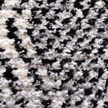 Quarry  Slate Harlequin Black & White Geometric Rug