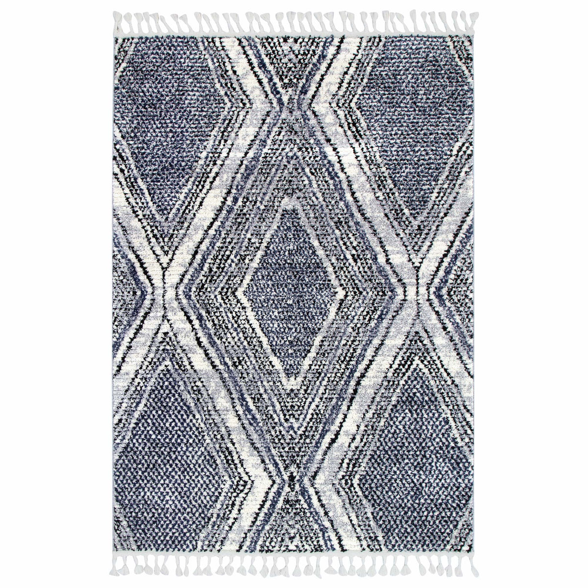 Quarry  Slate Harlequin Blue Geomteric Rug