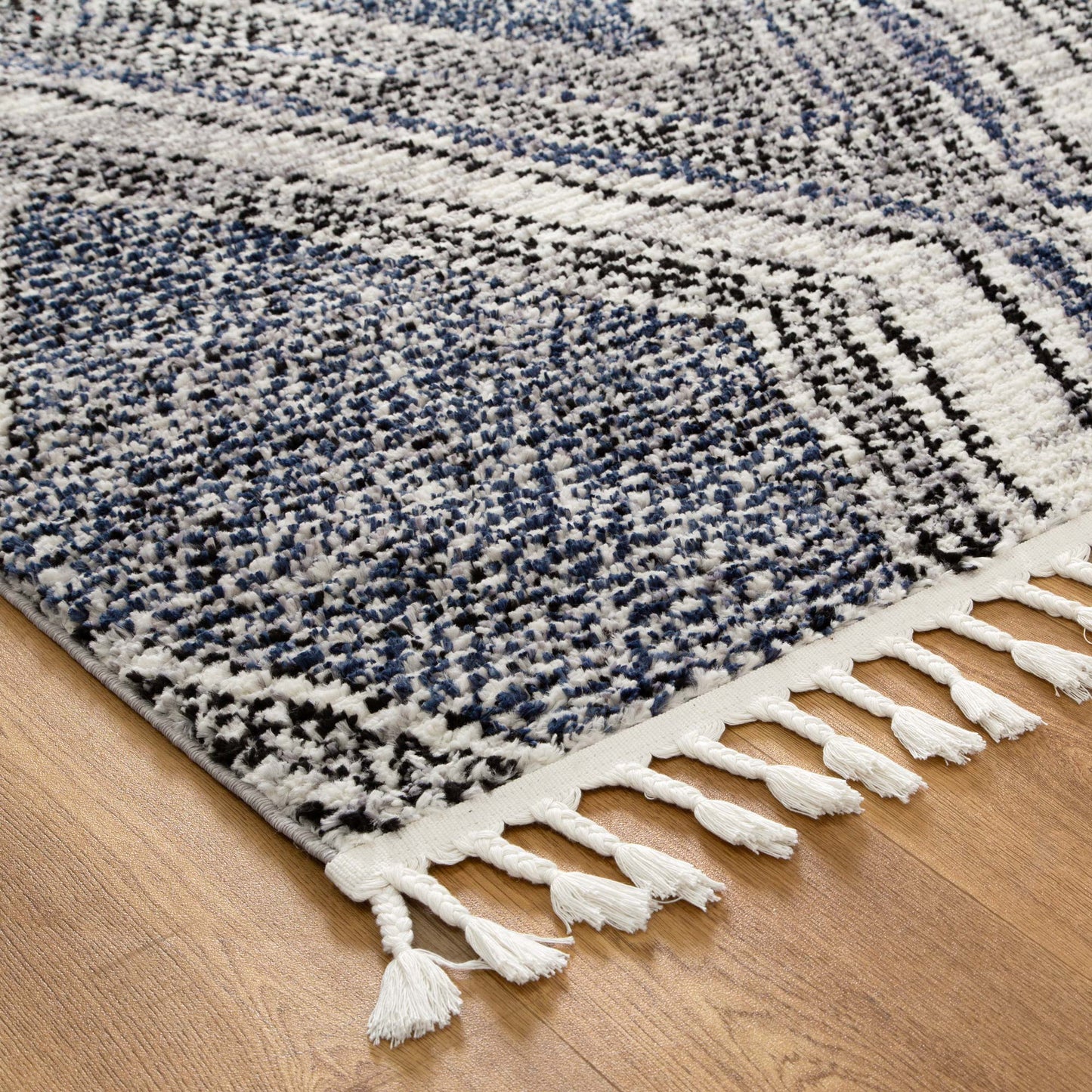 Quarry  Slate Harlequin Blue Geomteric Rug