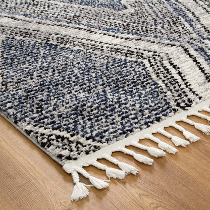 Quarry  Slate Harlequin Blue Geomteric Rug