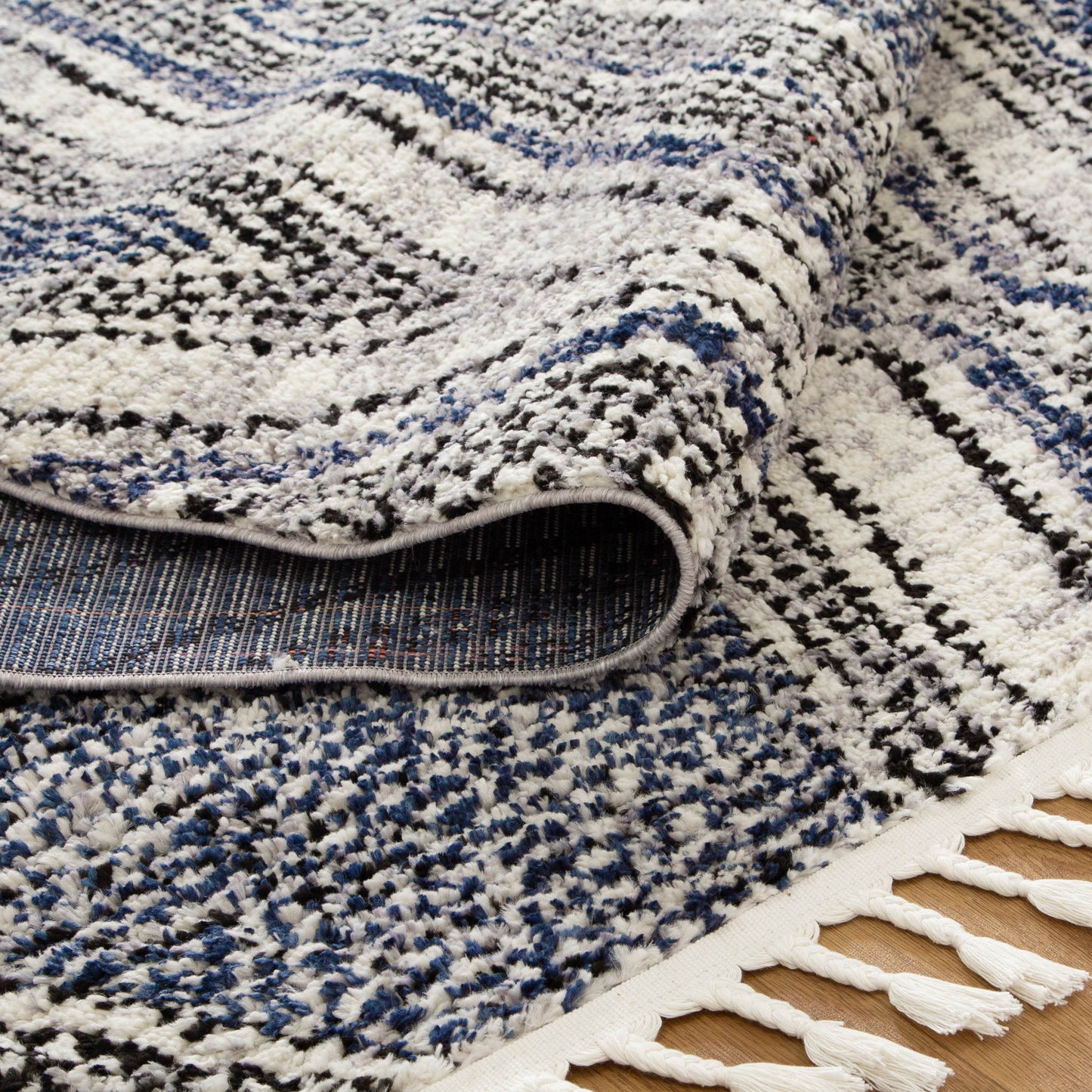 Quarry  Slate Harlequin Blue Geomteric Rug