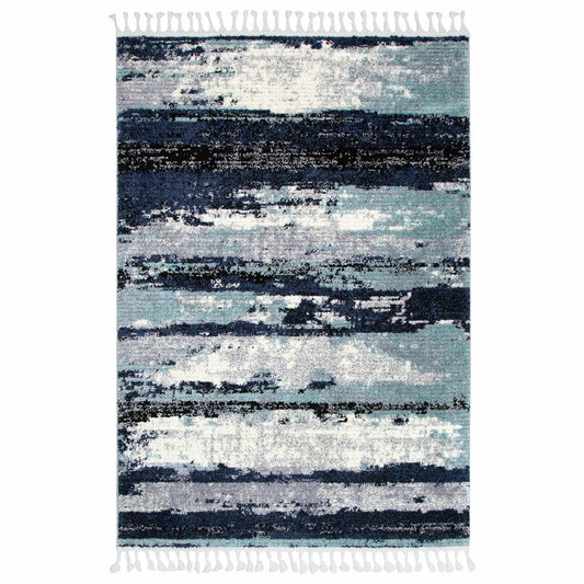 Quarry  Slate Horizon Blue Abstract Rug