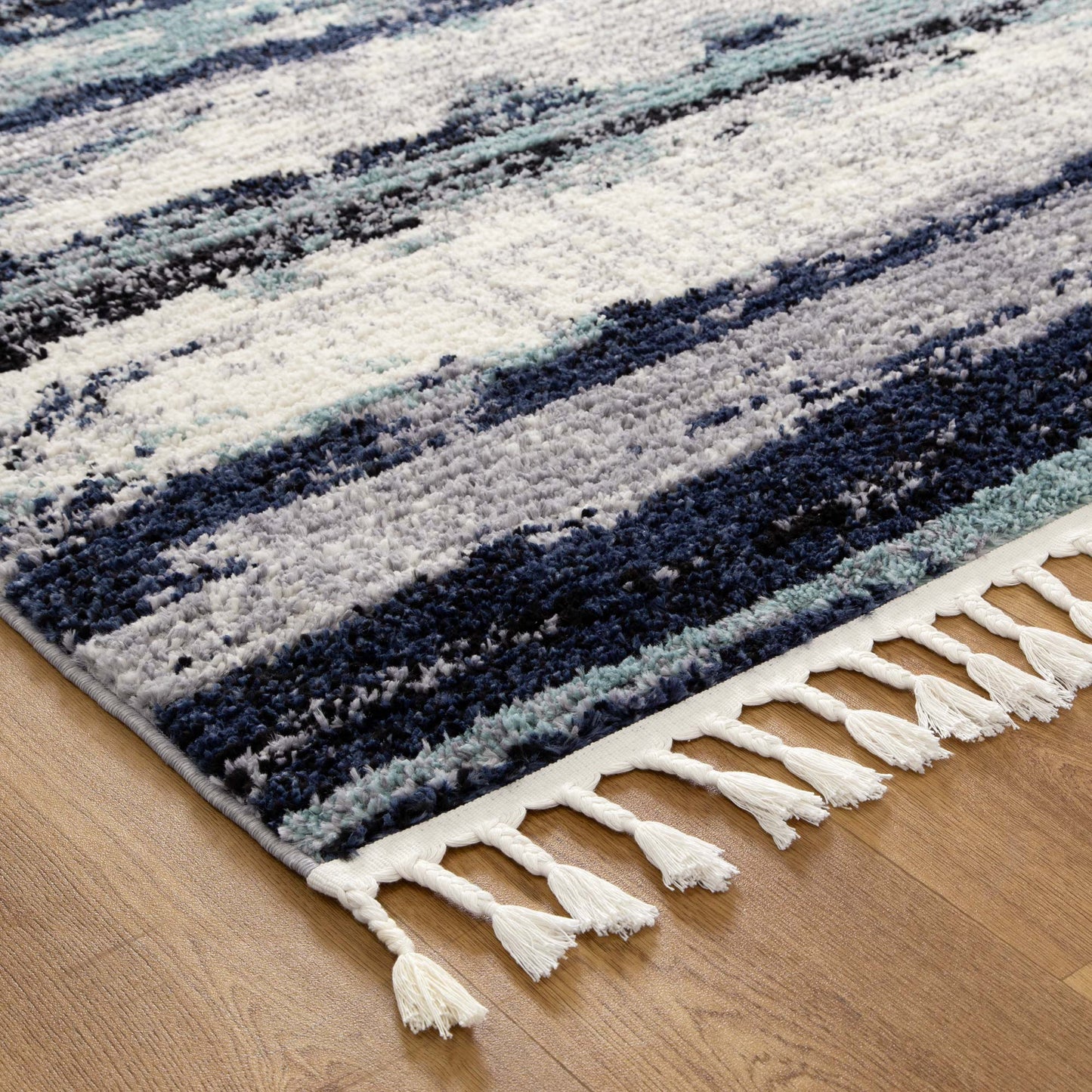 Quarry  Slate Horizon Blue Abstract Rug
