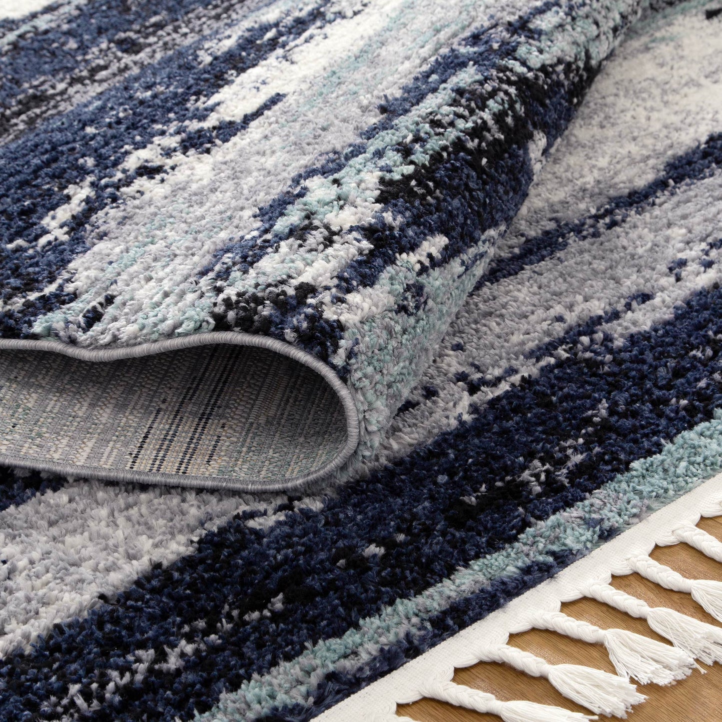 Quarry  Slate Horizon Blue Abstract Rug