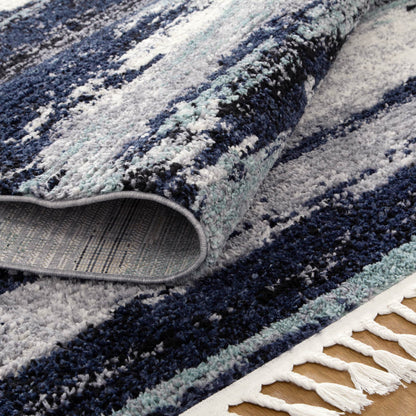Quarry  Slate Horizon Blue Abstract Rug