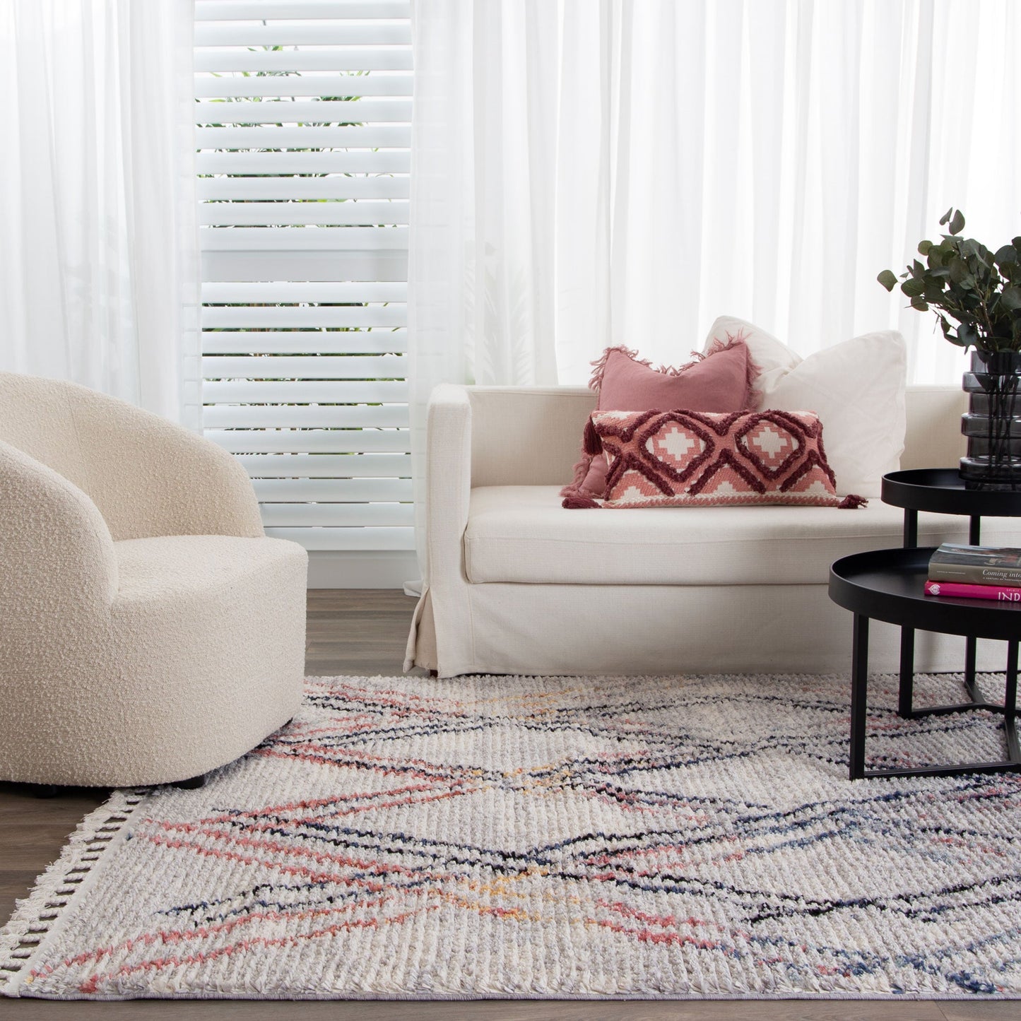 Quarry  Slate Argyle Multi Geometric Rug