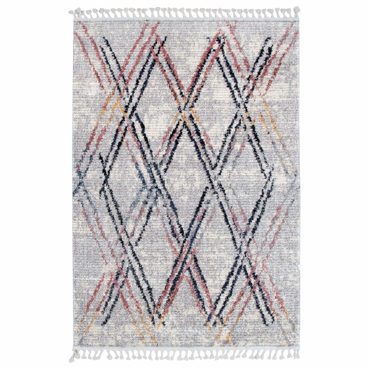 Quarry  Slate Argyle Multi Geometric Rug