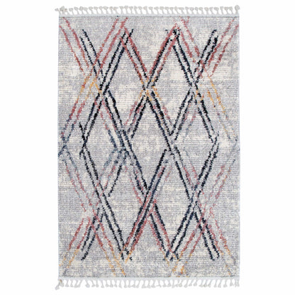 Quarry  Slate Argyle Multi Geometric Rug