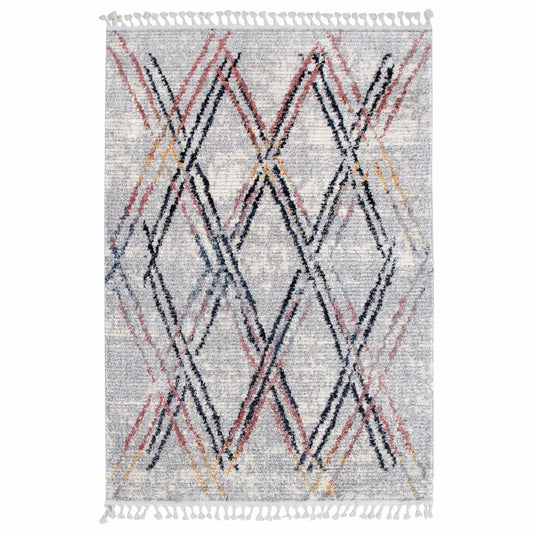 Quarry  Slate Argyle Multi Geometric Rug