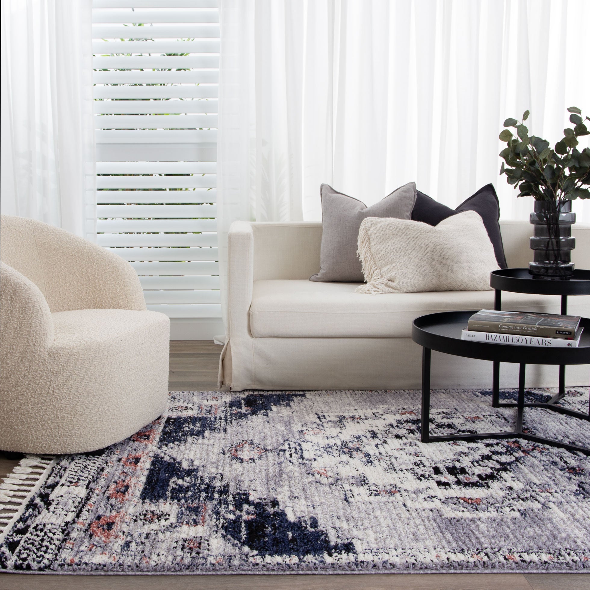 Quarry  Slate Antique Blue Transitional Rug