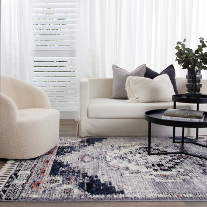 Quarry  Slate Antique Blue Transitional Rug