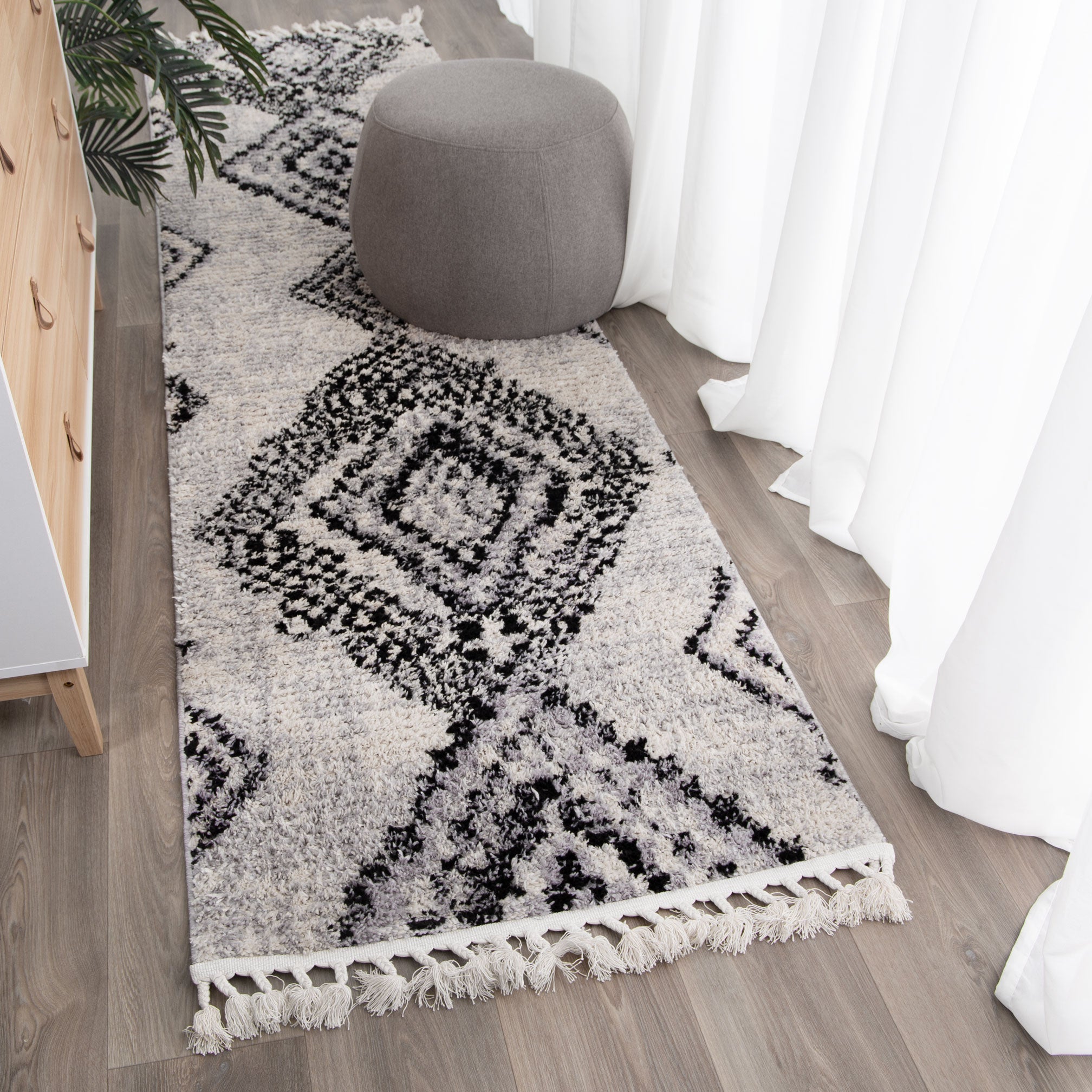 Quarry  Slate Aztec Grey Geometric Rug