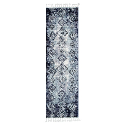 Quarry  Slate Incan Blue Geometric Rug