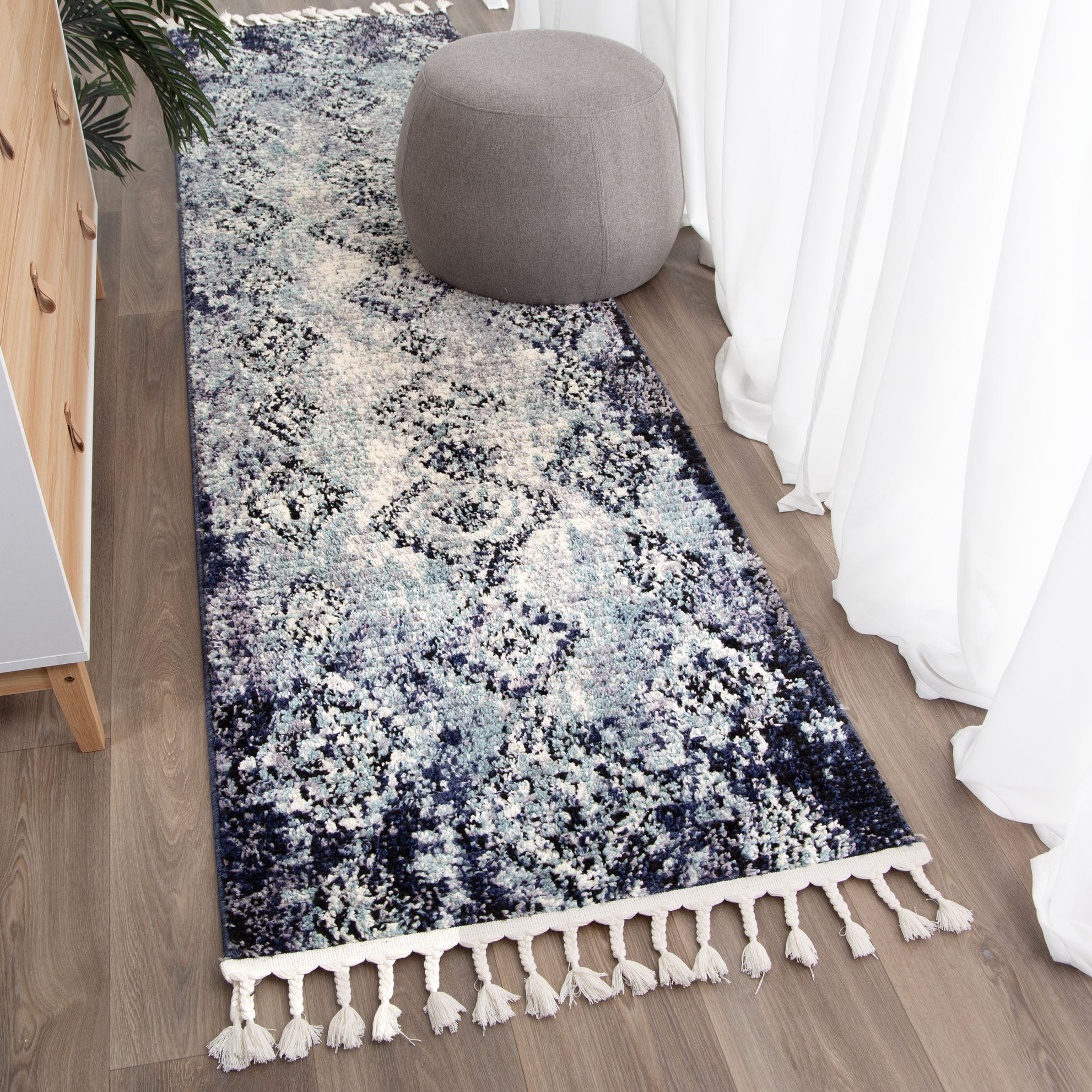 Quarry  Slate Incan Blue Geometric Rug