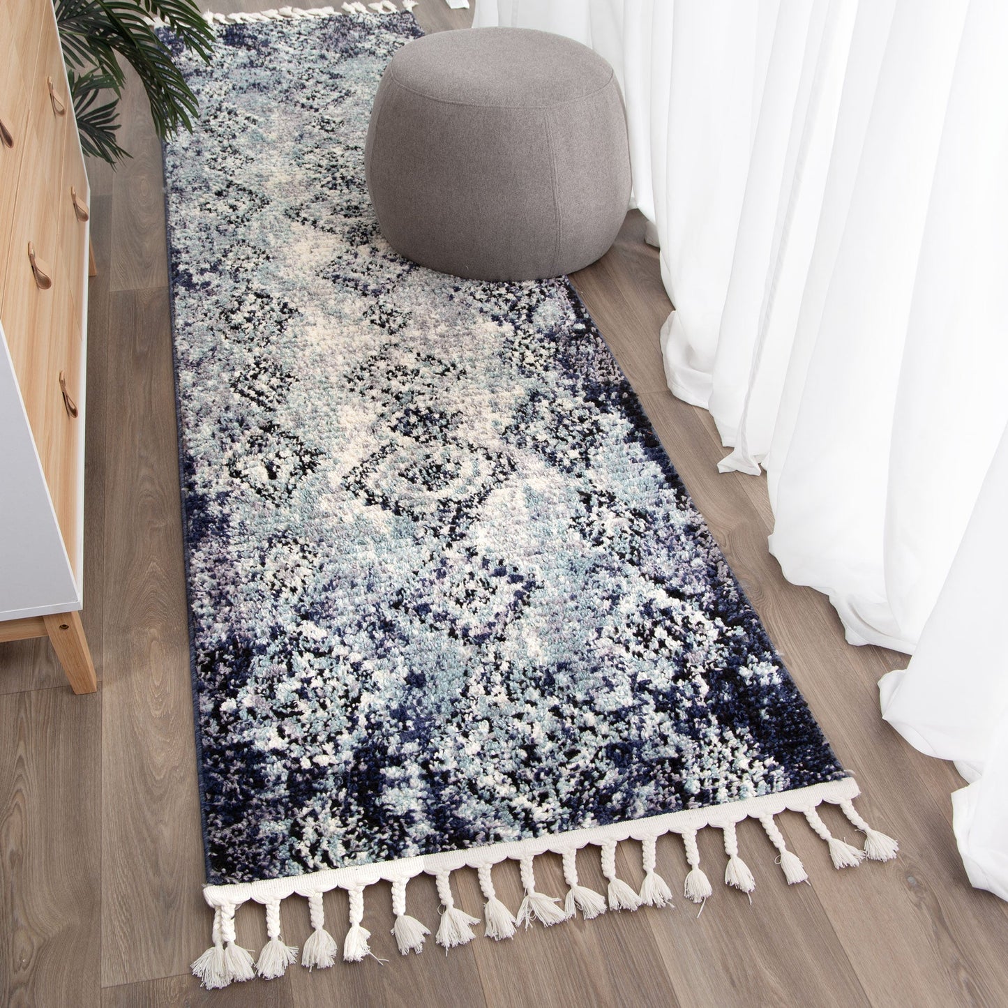 Quarry  Slate Incan Blue Geometric Rug