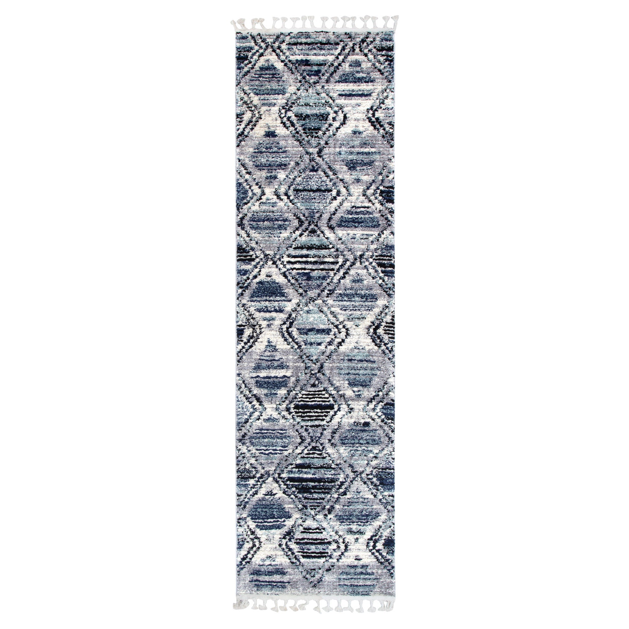 Quarry  Slate Diamond Blue Geometric Rug
