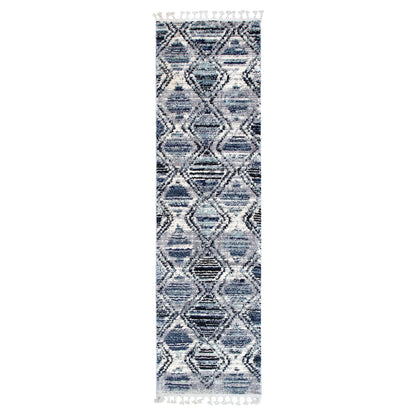 Quarry  Slate Diamond Blue Geometric Rug