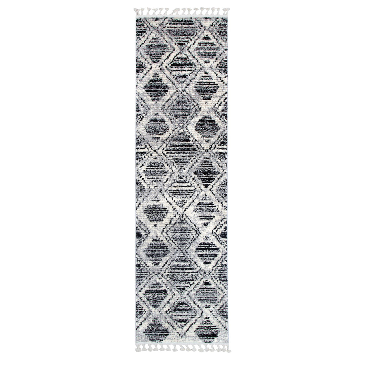 Quarry  Slate Diamond Black & White Geometric Rug