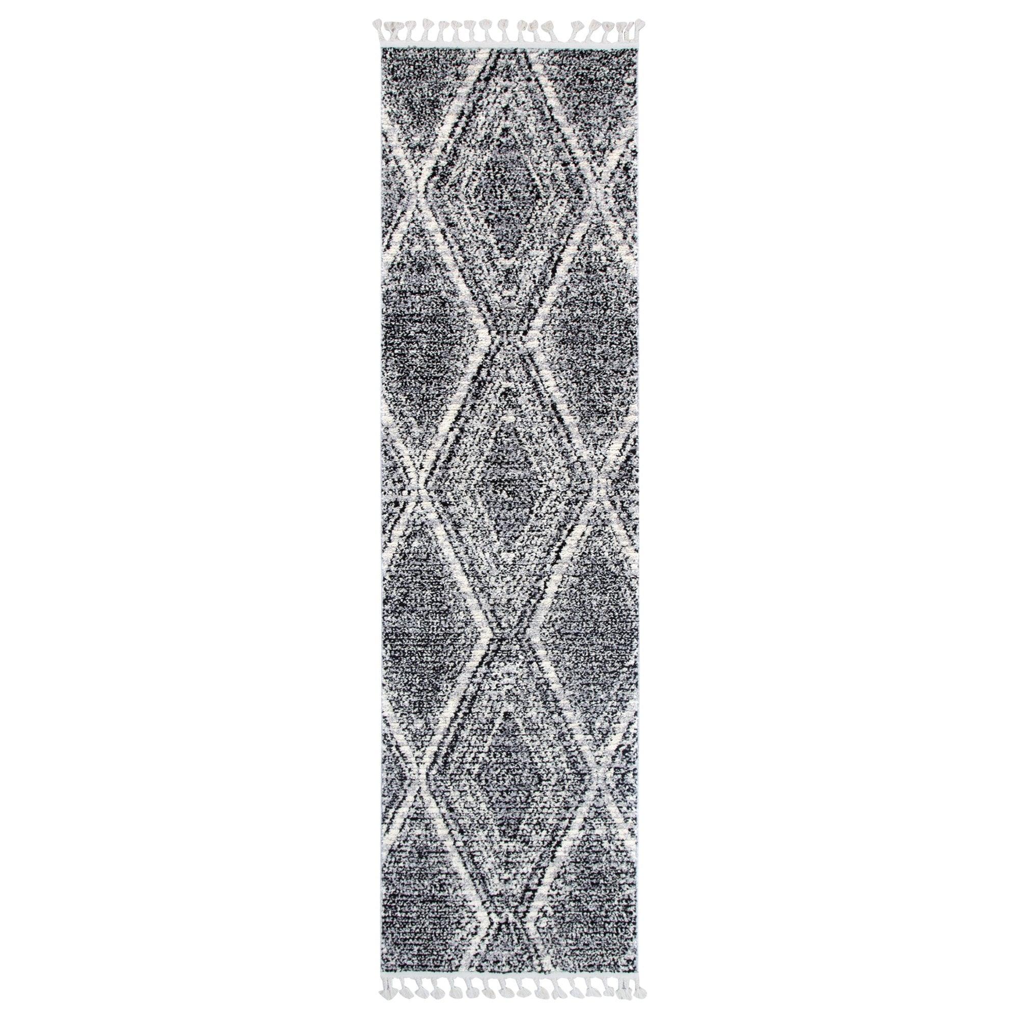 Quarry  Slate Harlequin Black & White Geometric Rug