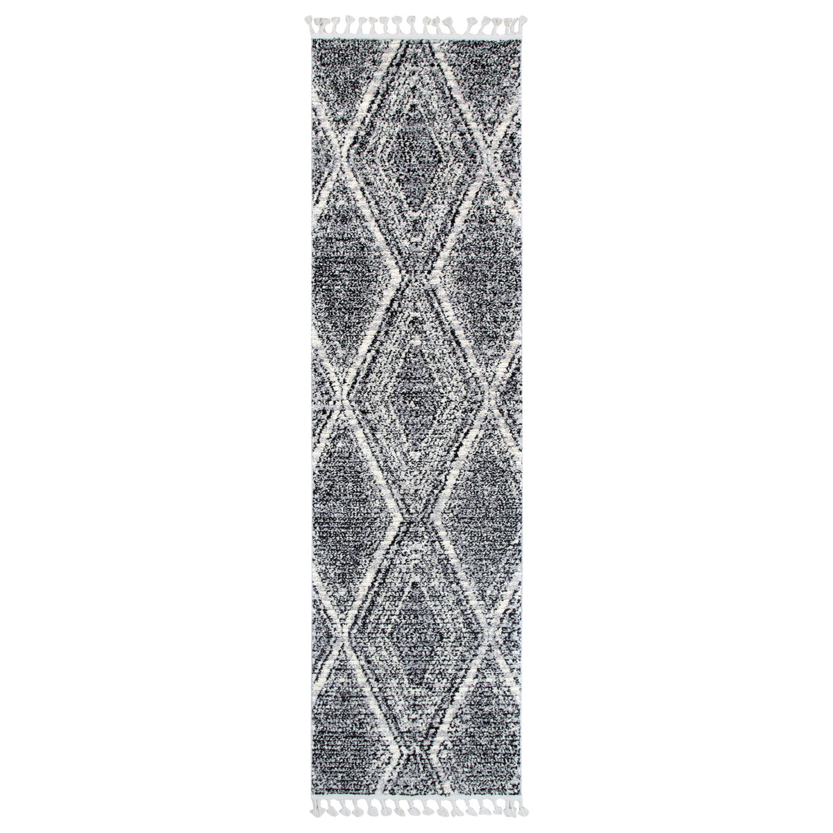Quarry  Slate Harlequin Black & White Geometric Rug