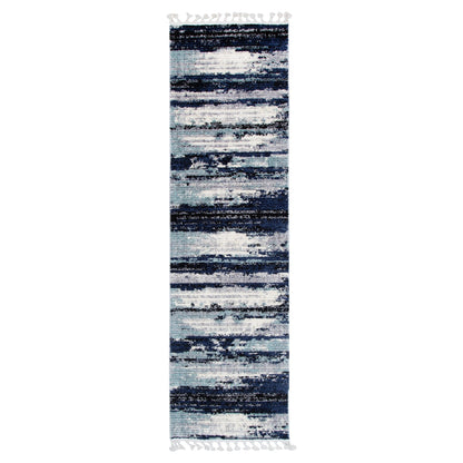 Quarry  Slate Horizon Blue Abstract Rug
