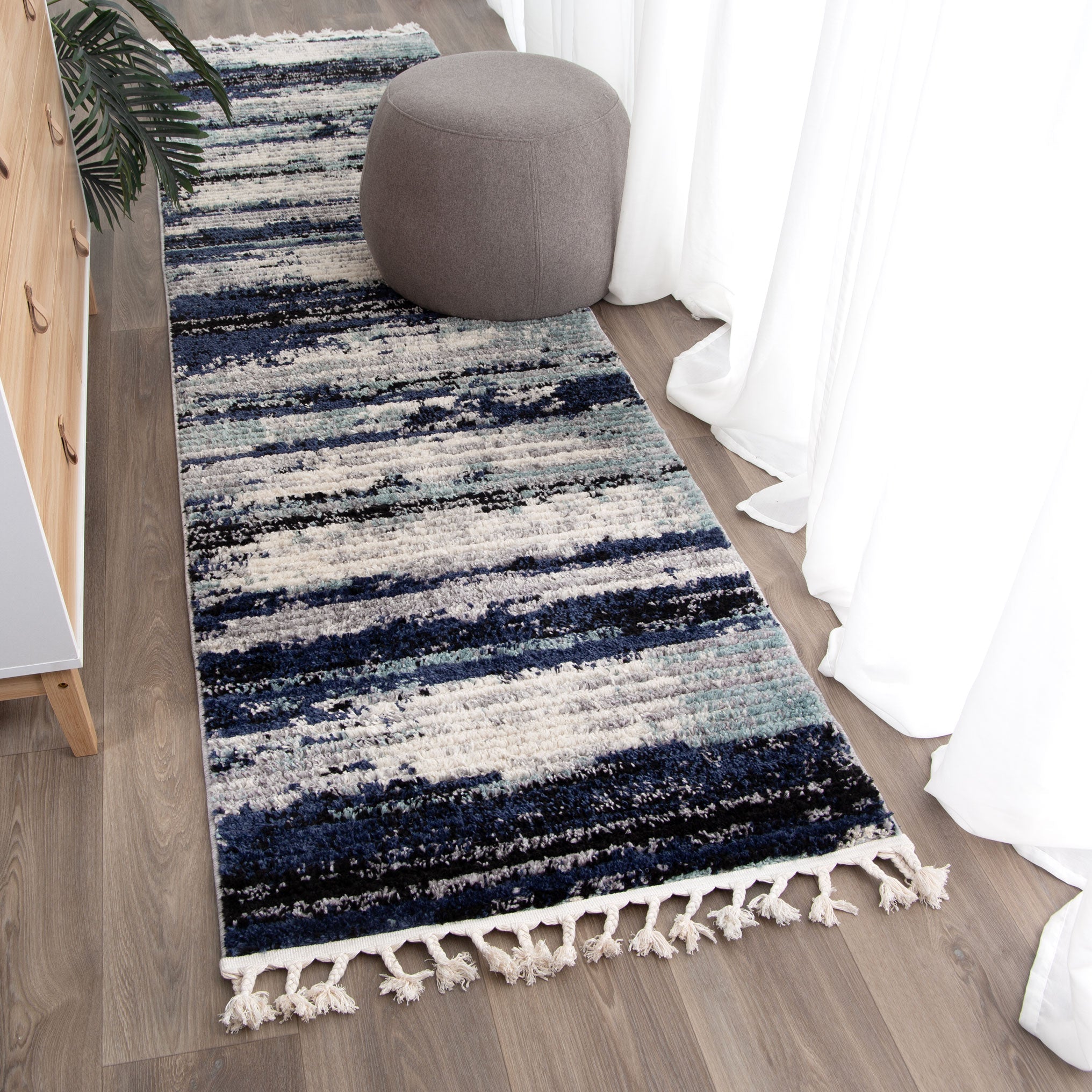 Quarry  Slate Horizon Blue Abstract Rug