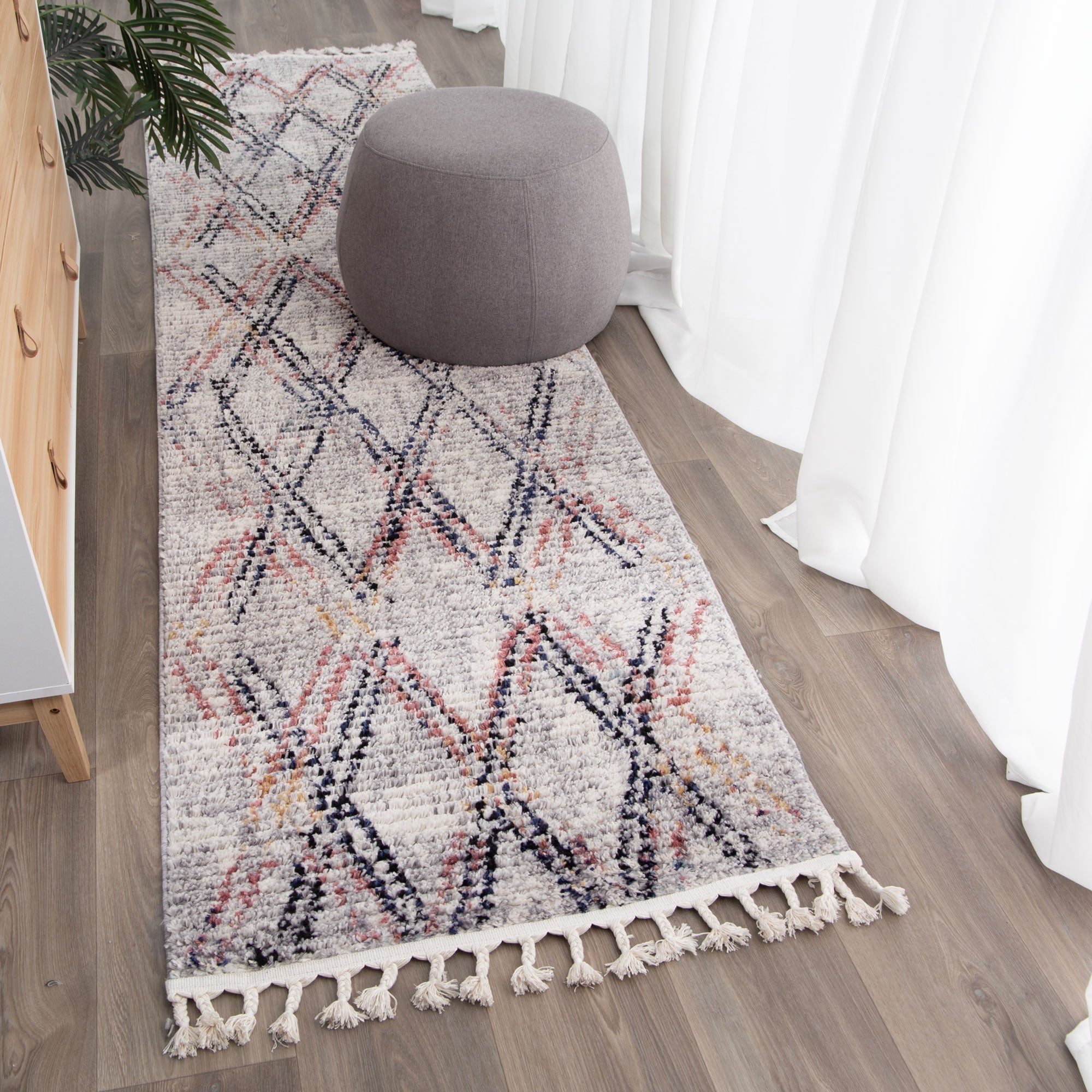 Quarry  Slate Argyle Multi Geometric Rug