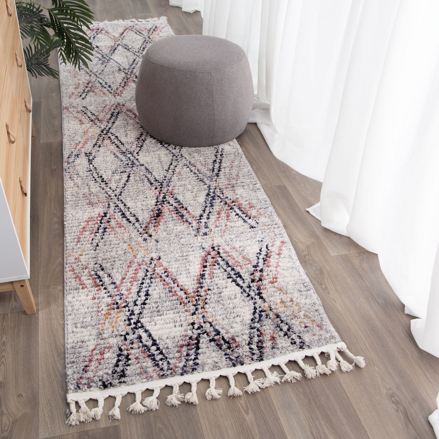 Quarry  Slate Argyle Multi Geometric Rug