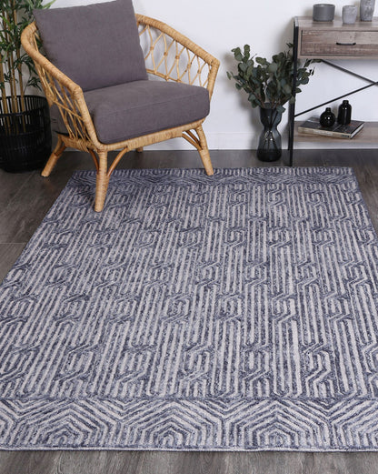 Slate Almeria Blue Contemporary Rug