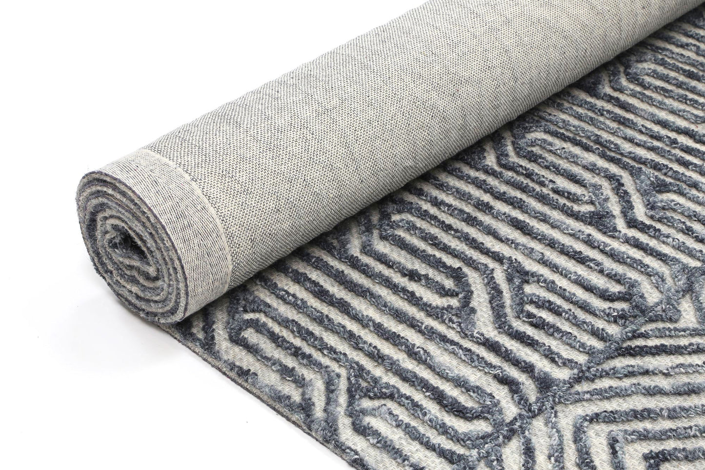 Slate Almeria Blue Contemporary Rug