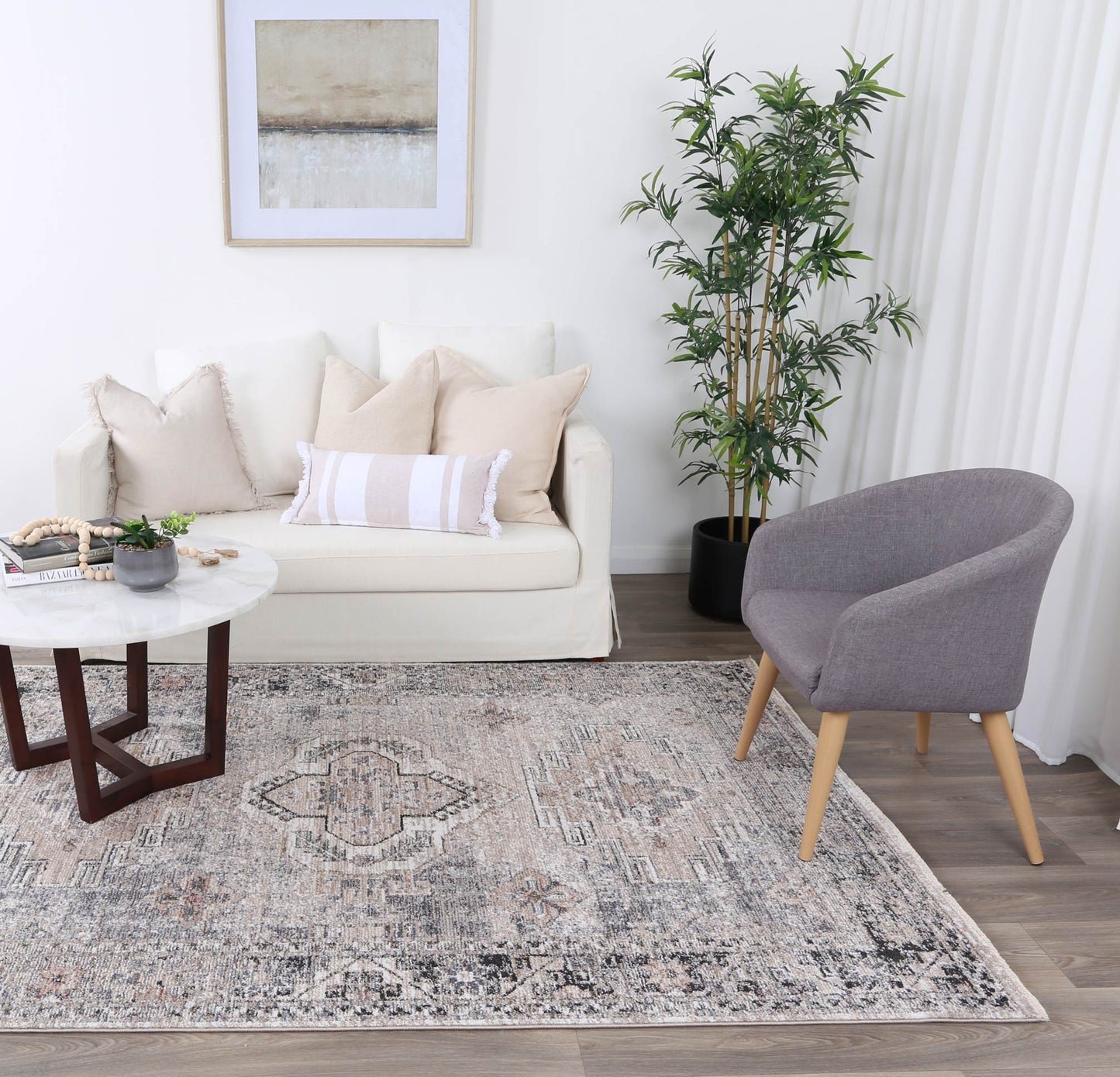 Flint Derbent Ash Traditional Soft Rug