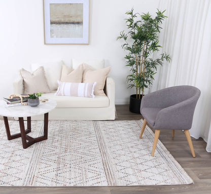 Flint Tabriz Beige Geometric Soft Rug