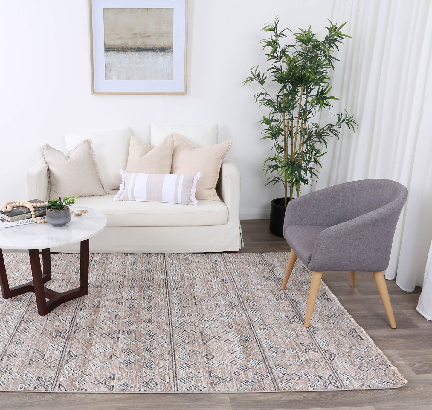 Flint Sivas Ash Tribal Soft Rug
