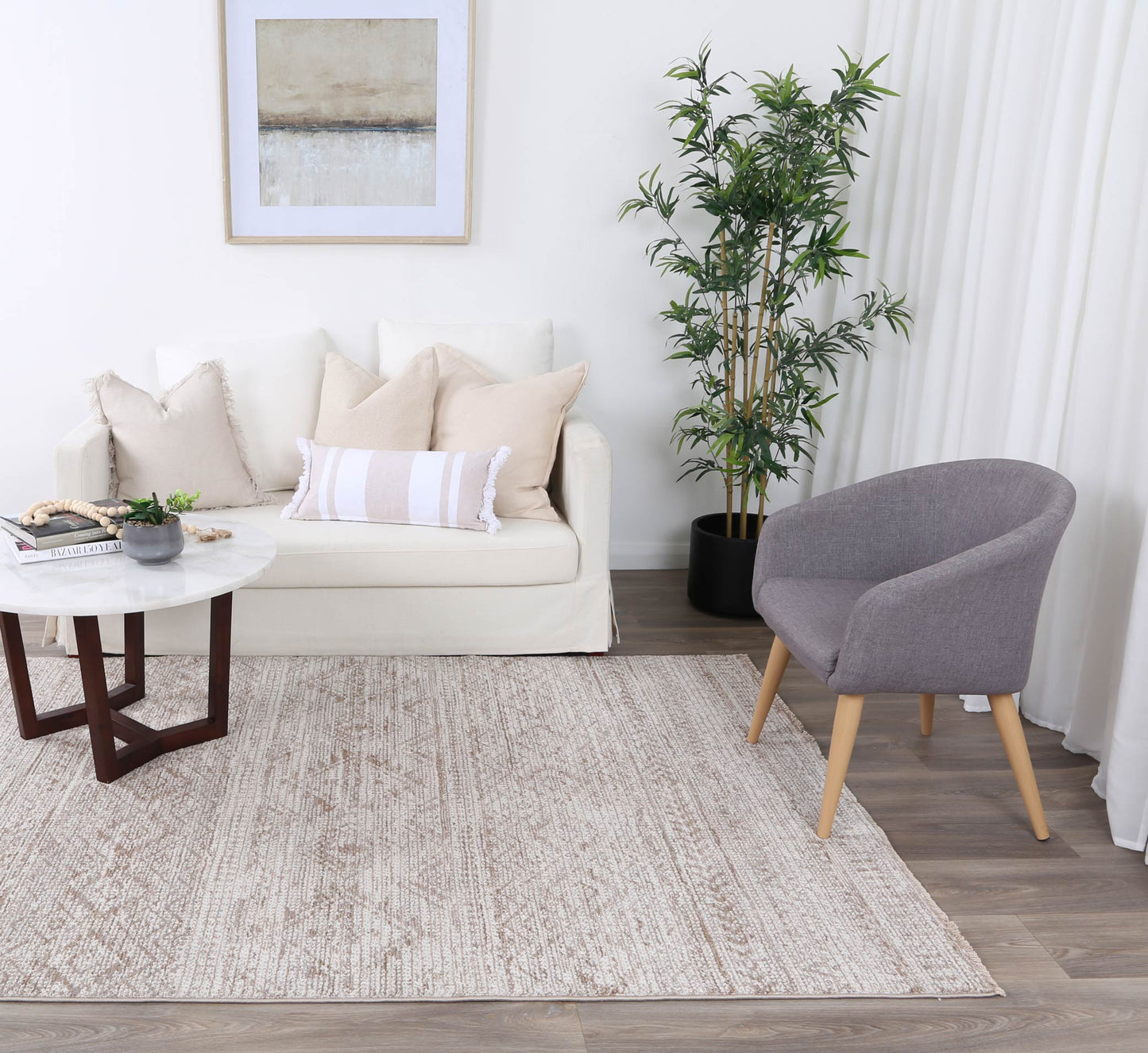 Flint Kesh Beige Tribal Soft Rug
